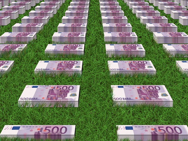 eura v trávě